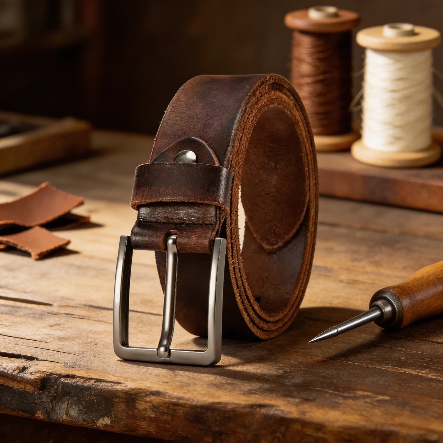 Unisex Cowhide Belt