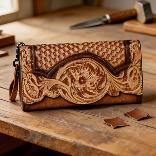 Women's Floral Cowhide Wallet