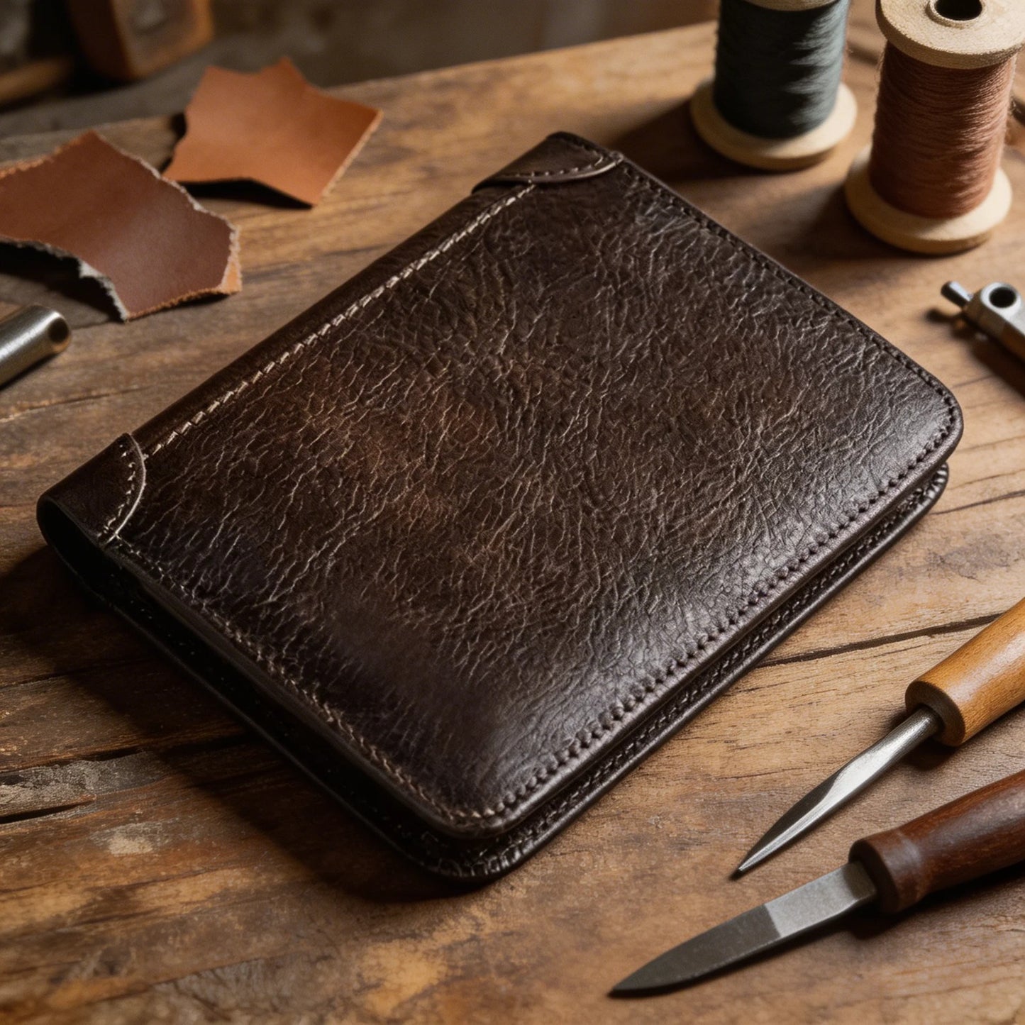 Men's Cowhide Trifold Wallet