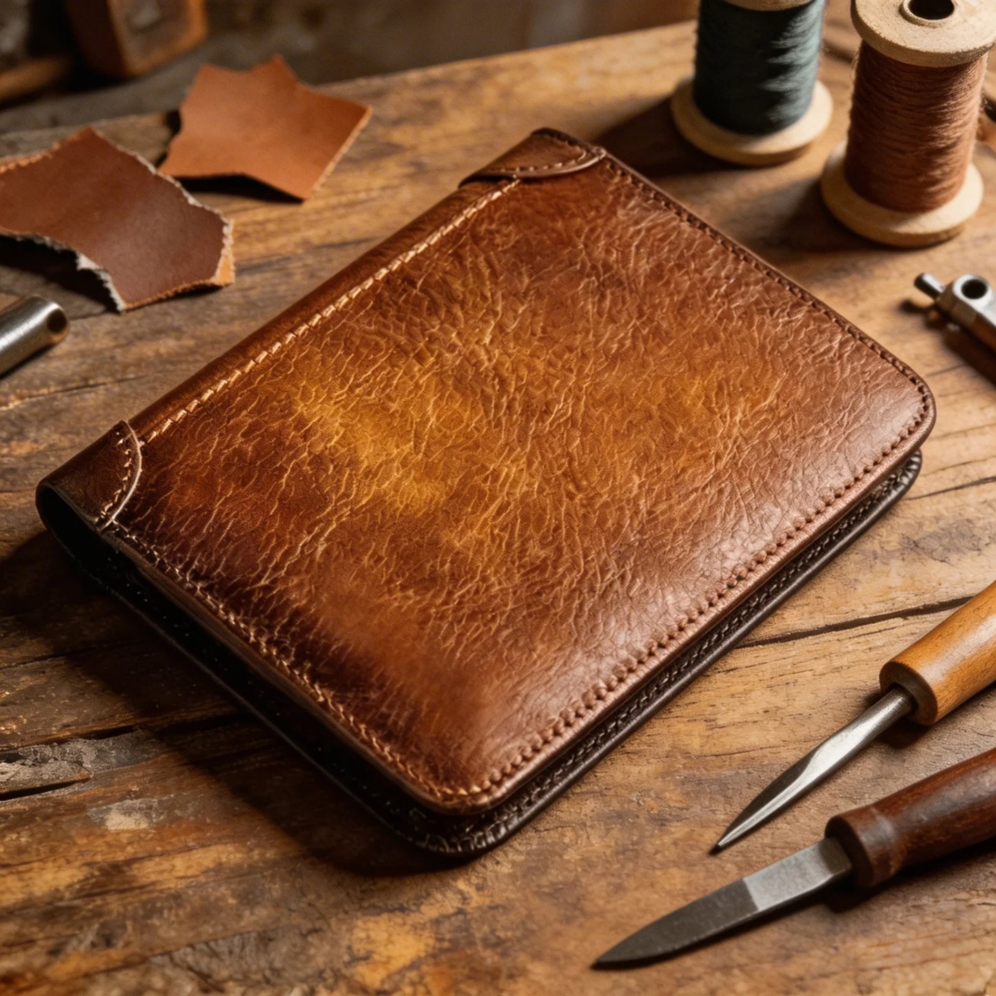 Men's Cowhide Trifold Wallet