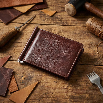 Men's Cowhide Money Clip Wallet